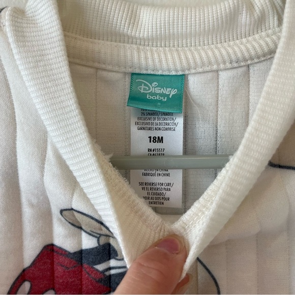 Disney Baby Mickey Mouse Quilted Cream Sweatshirt Pullover Toddler 18M Baby Boy - Picture 2 of 7